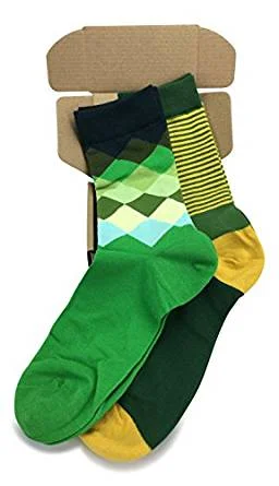 Organic bamboo socks-2 Pair Mens Funky Fun Colorful Socks - Hipster Power Socks - Premium Cotton Socks