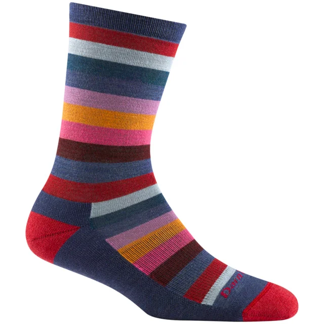 Cushioned yoga socks-Mystic Stripe Crew Lightweight with Cushion