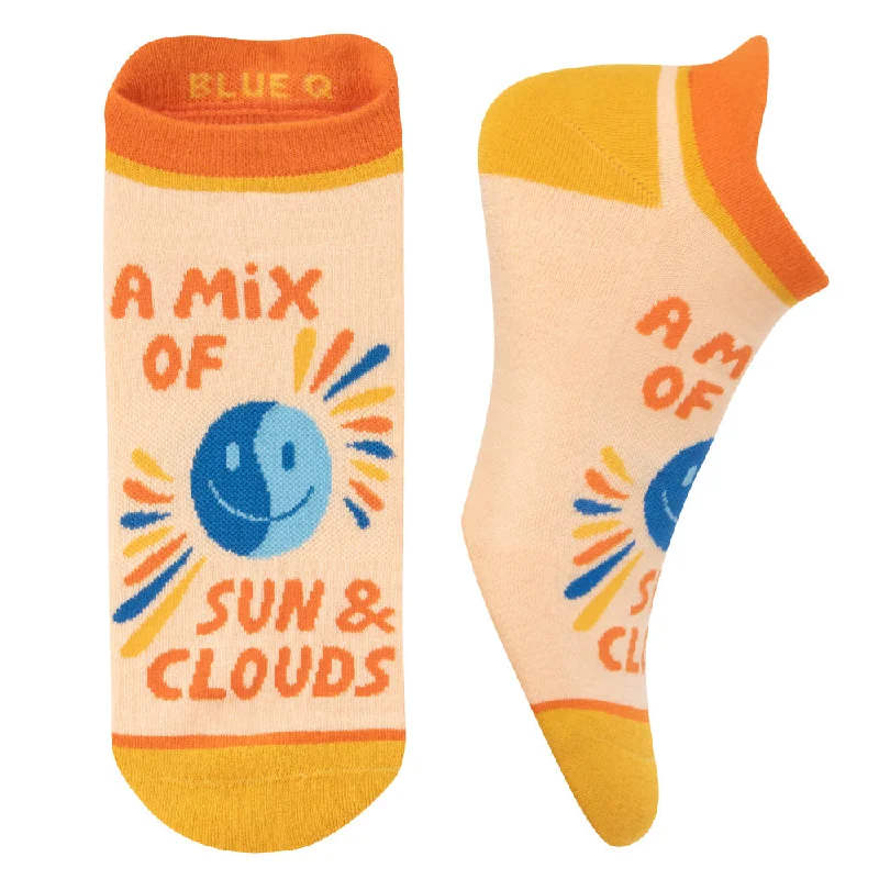 Organic fuzzy socks-A Mix Of Sun & Clouds Women's or Unisex Sneaker Socks [2 Size Options] | BlueQ at GetBullish