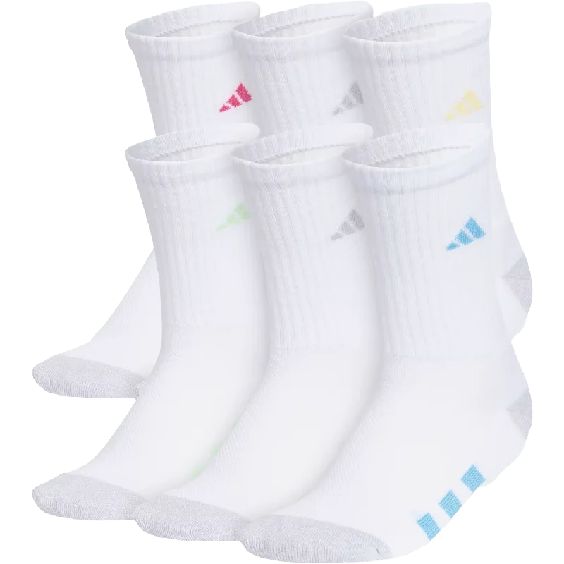 Organic cozy socks-Youth Adidas Cushion Mixed 6-Pack Crew