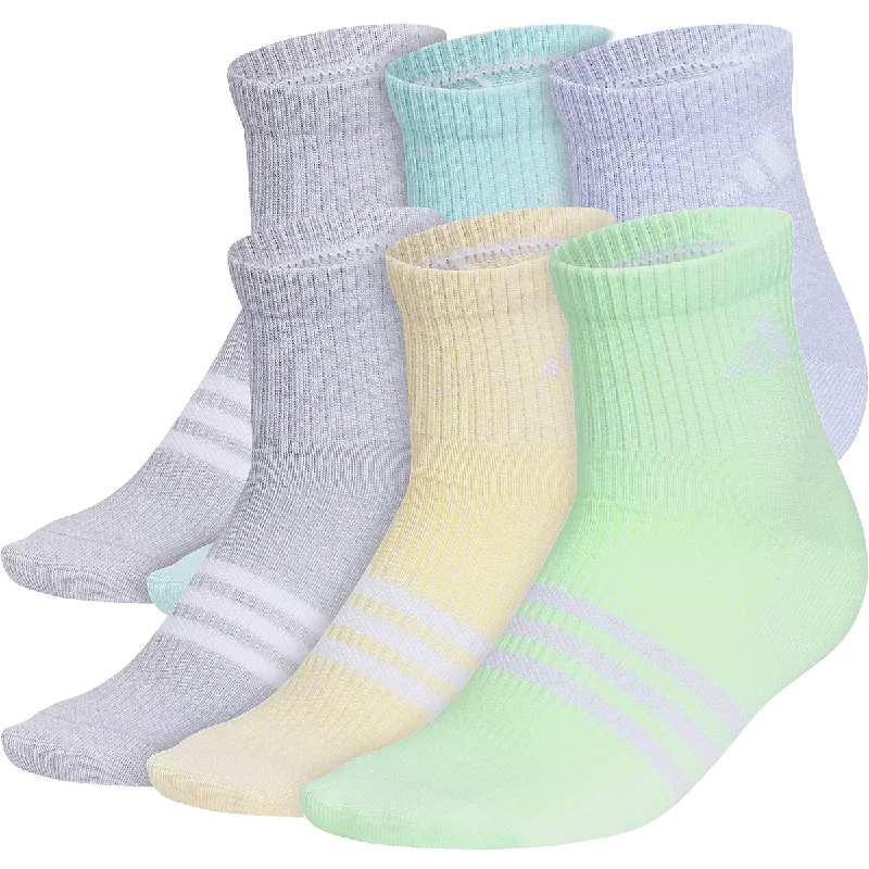 Thermal striped socks-Youth Adidas Cushion Mixed 6-Pack Quarter