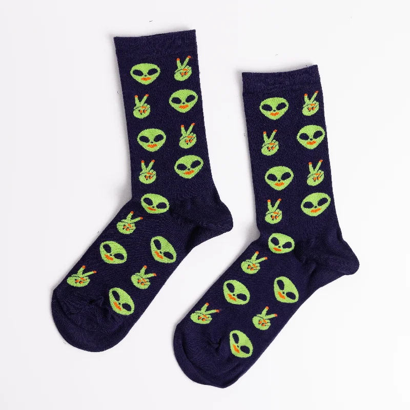 Bright fuzzy socks-Alien Crew Socks - Small