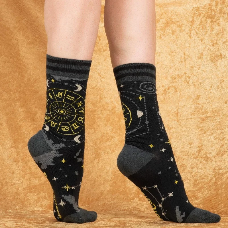 Minimalist striped socks-Astrology Crew Socks | Zodiac Signs Design Socks