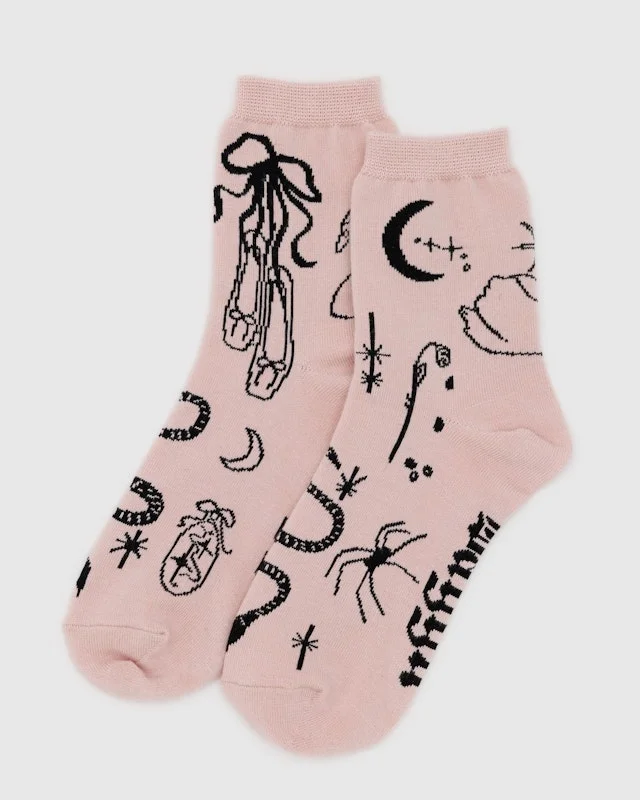 Breathable holiday socks-Ballet Icons Crew Socks from BAGGU