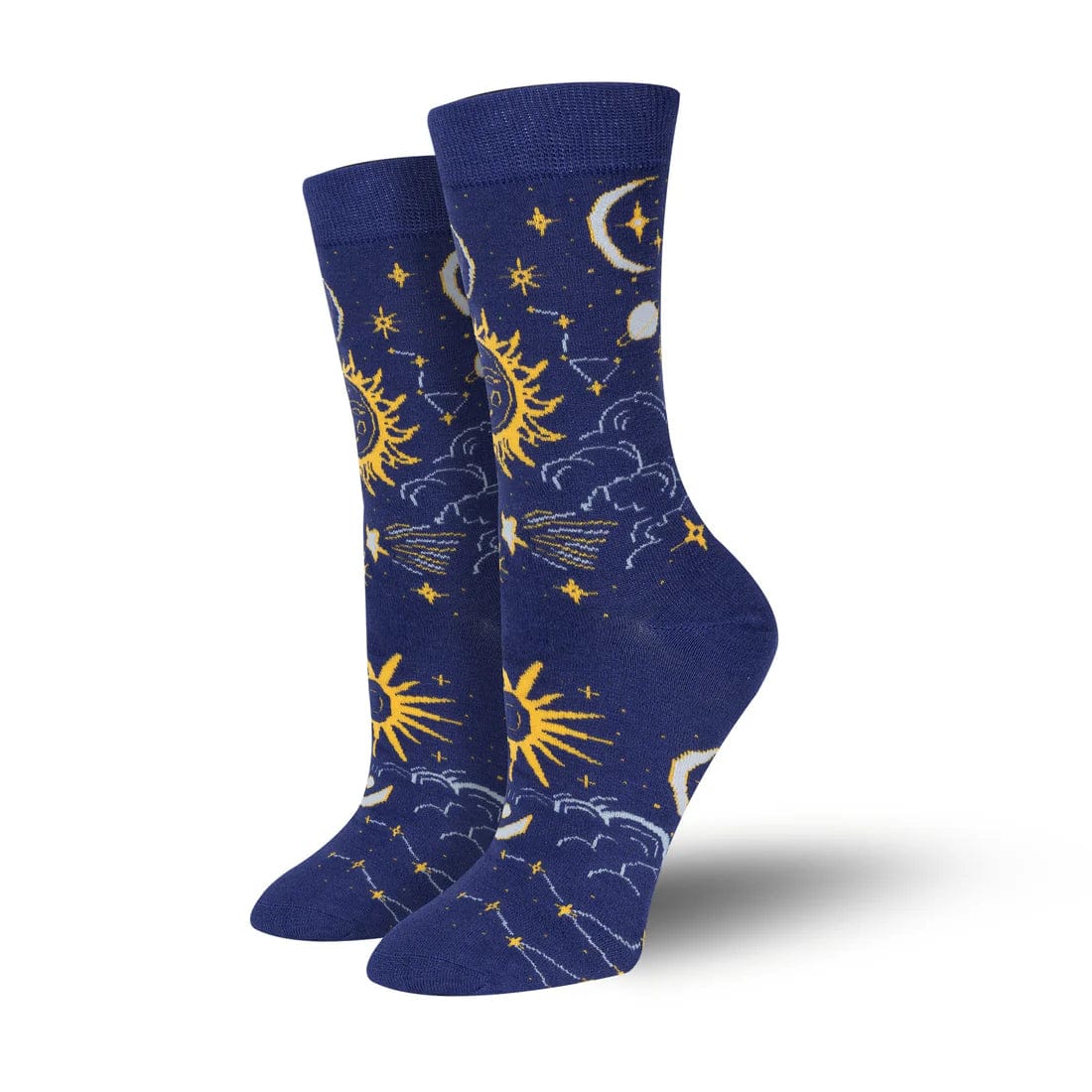 Elegant bamboo socks-Bambukas Womens Astral Realm Crew Socks