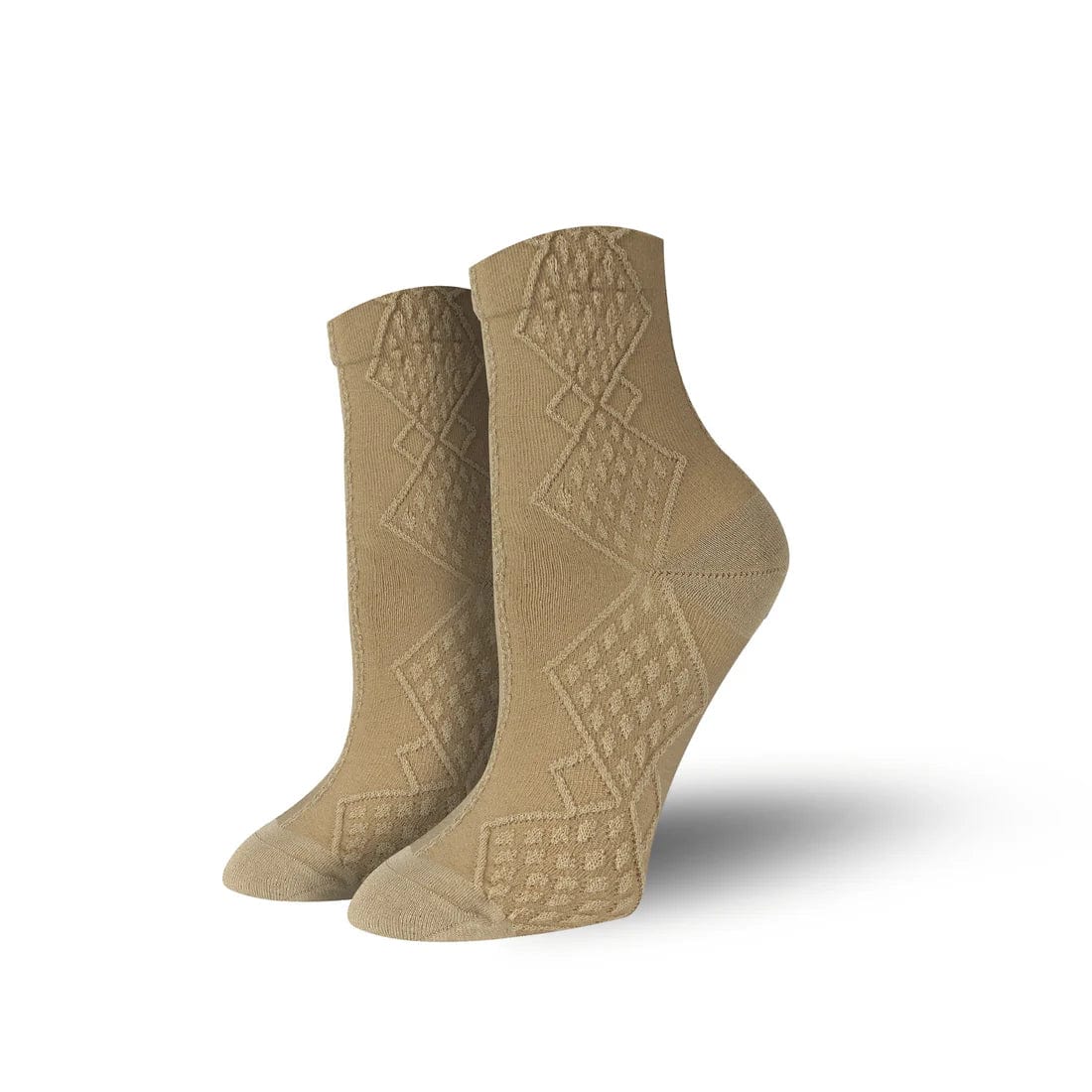 Fuzzy hiking socks-Bambukas Womens Fall Latte Beige Textured Socks