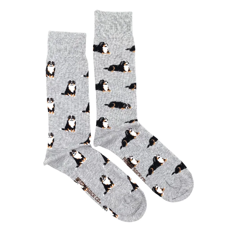 Organic cozy socks-Bernese Mountain Dog Mismatched Socks M