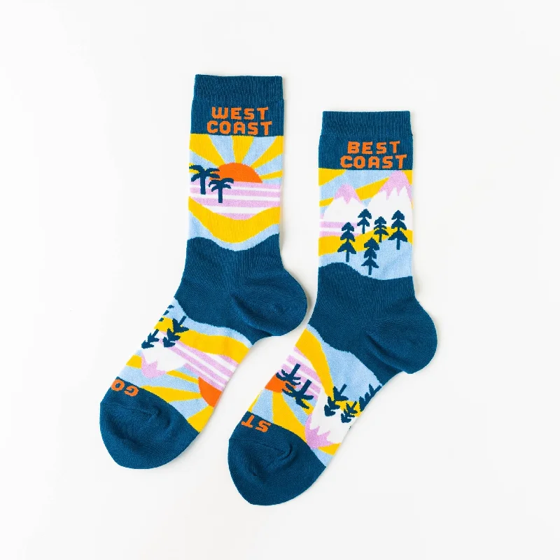 Lightweight wool crew-Best Coast Crew Socks - Large