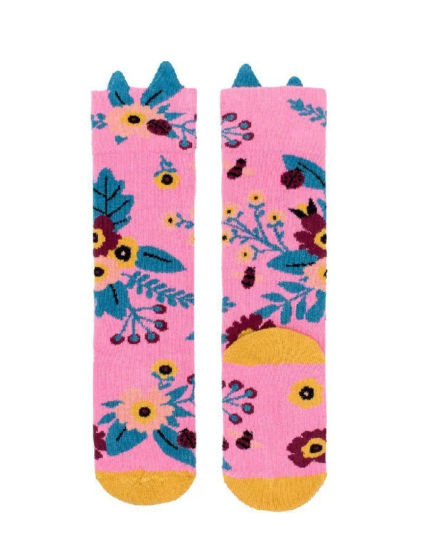 Compression running socks-Billy Loves Audrey Garden Socks - Knee High Pink