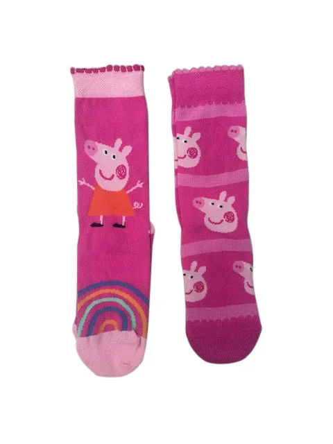 Grip barre socks-Rio Peppa Pig Girls 2 Pack Crew Sock - Peppa Pig