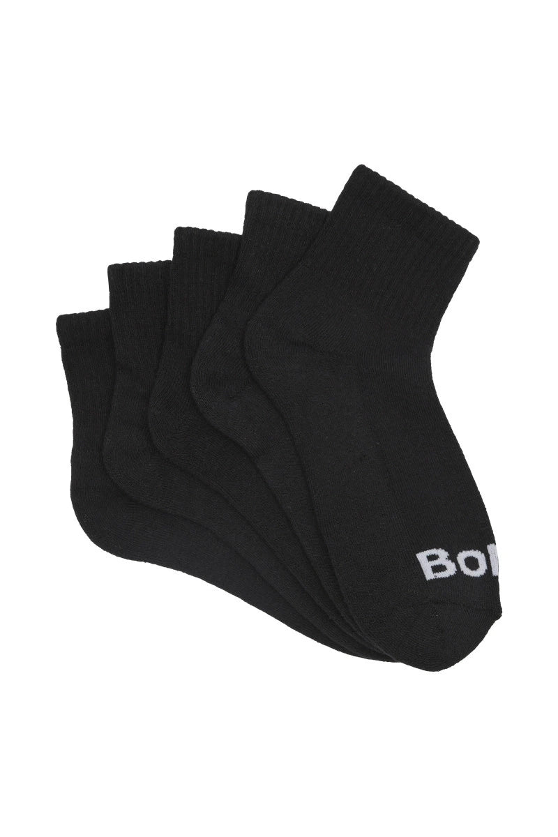 Luxury alpaca socks-Bonds Womens Value Cushioned Quarter Crew Socks 5 Pack - Black