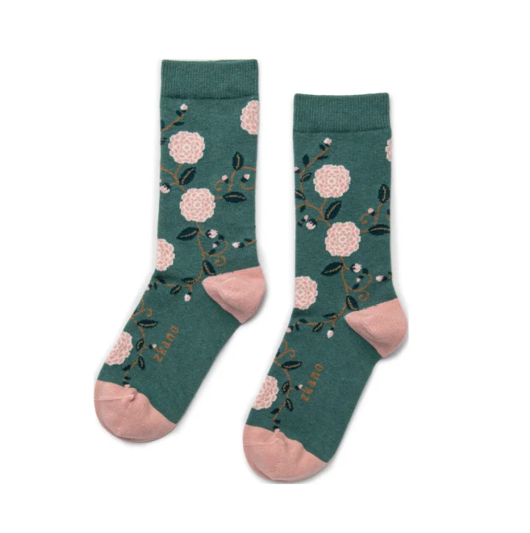 Cozy fuzzy socks-Camellia Socks in Jade from Zkano