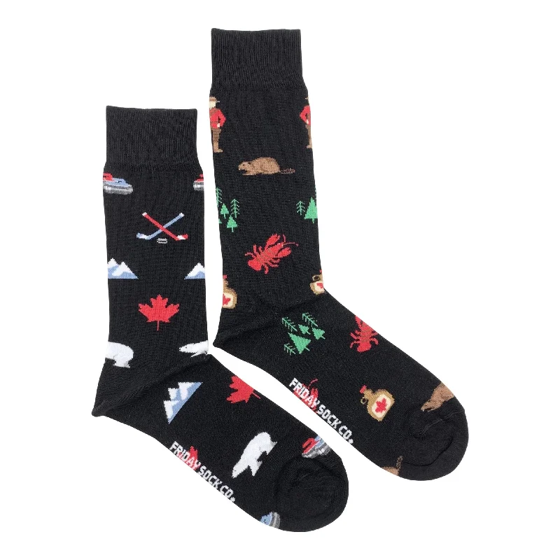 Warm bamboo socks-Canada Icons Mismatched Socks M