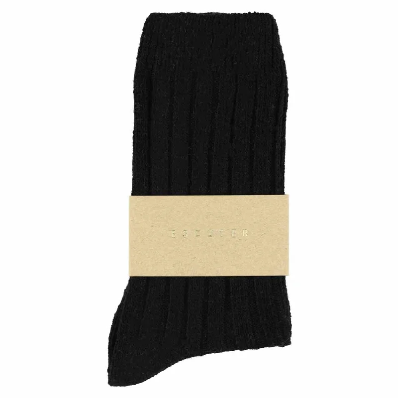 Eco-friendly cotton socks-Cashmere Crew Socks Women - Black