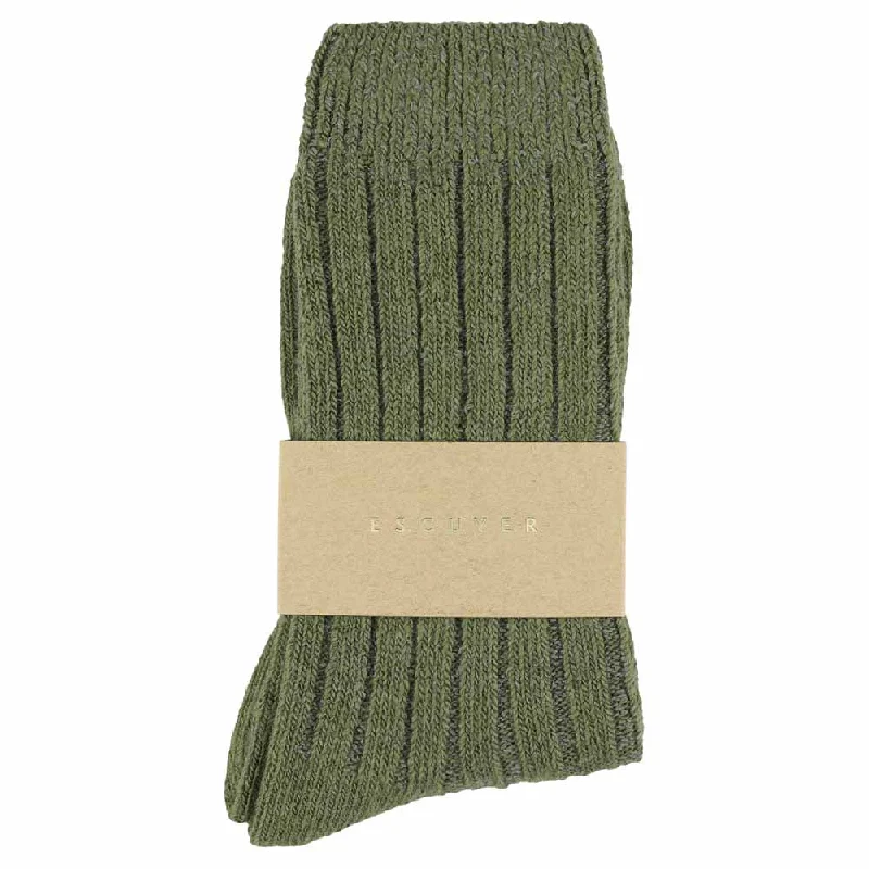 Plush fuzzy socks-Cashmere Crew Socks Women - Khaki