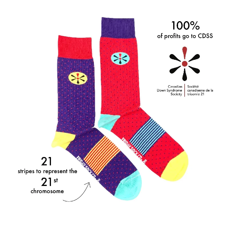 Striped cotton socks-CDSS Fundraiser Mismatched Socks M