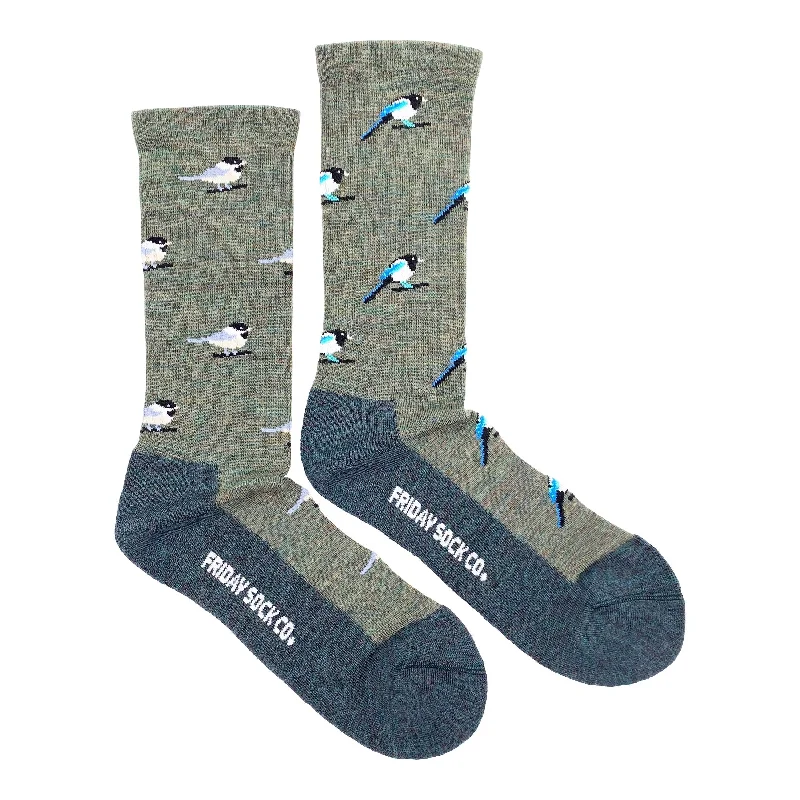 Non-skid pilates socks-Chickadee & Magpie Merino Wool Socks M