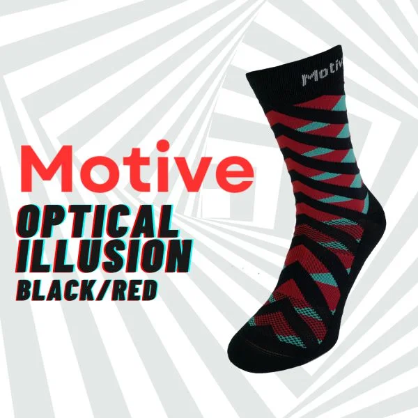 Grip barre socks-Motive Sock Sport Performance Illusion Crew - Black/Red