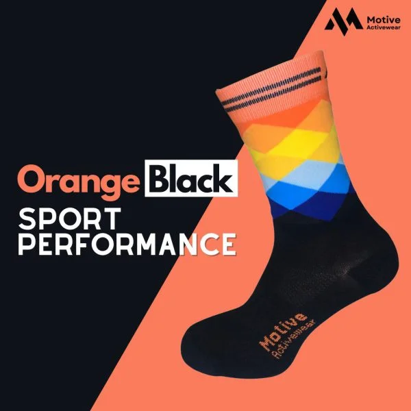 Formal silk socks-Motive Sock Sport Performance Socks - Black/Orange