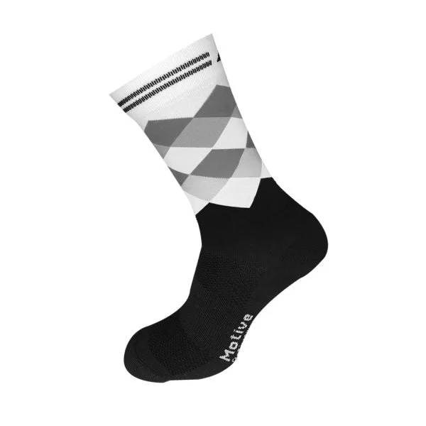 Breathable gym socks-Motive Sock Sport Performance Socks - White/Black