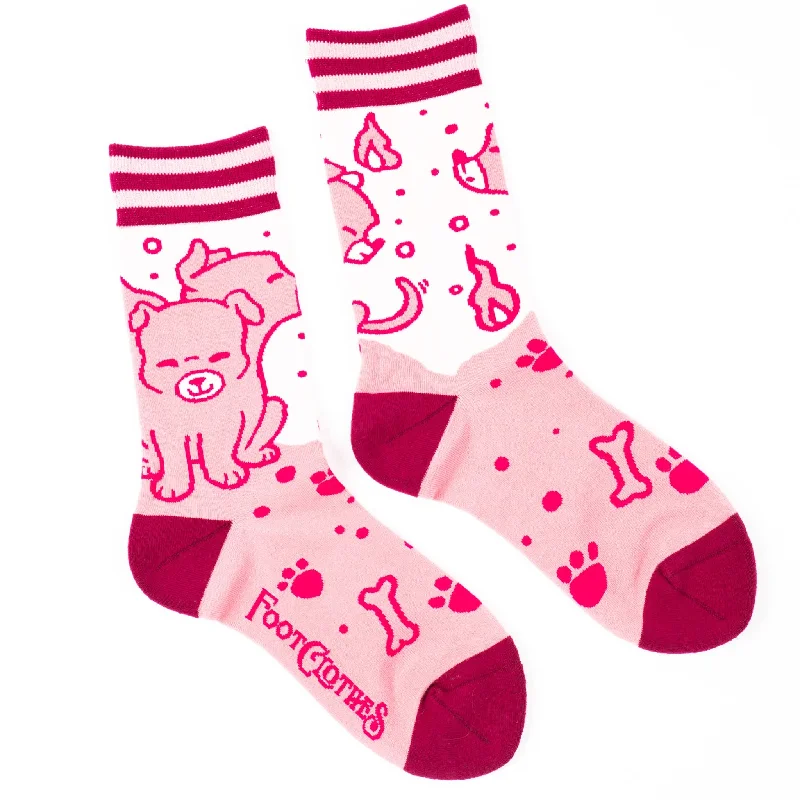 Warm striped crew-Cute Cerberus Socks | Mythical Multi-headed Dog Footwear