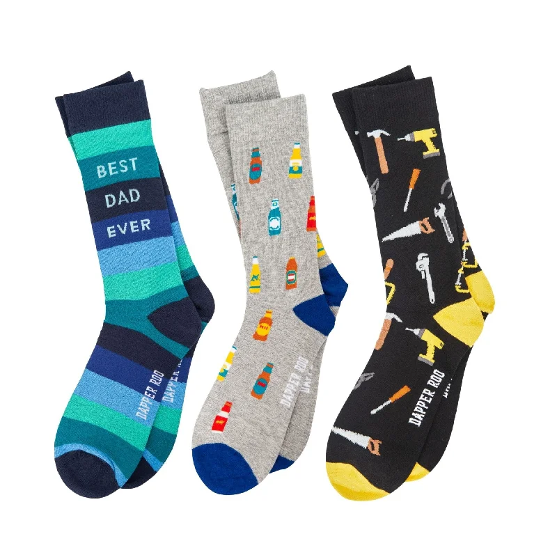 Warm athletic socks-Dad Tools Socks Gift Set