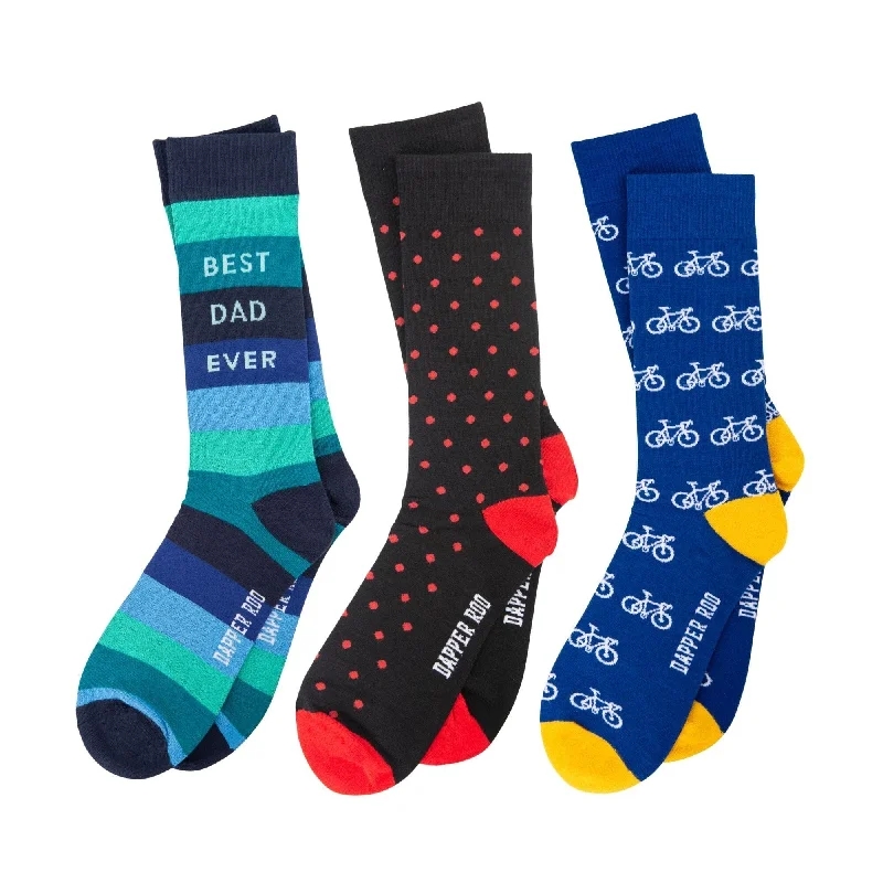 Durable hiking crew-Dad Bicycle Socks Gift Set