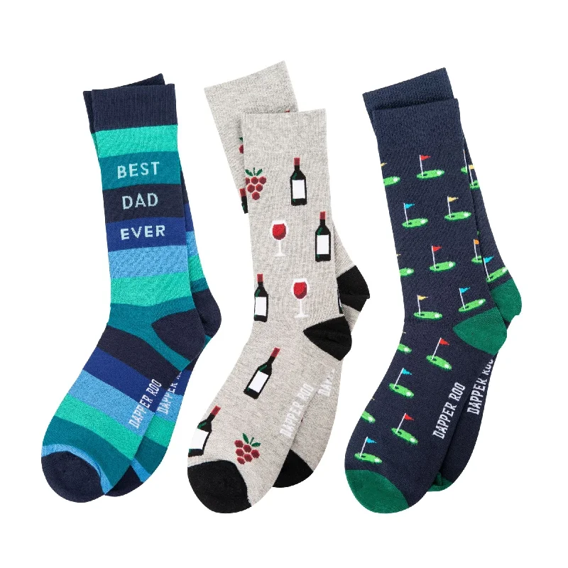 Premium athletic socks-Dad Golf Socks Gift Set