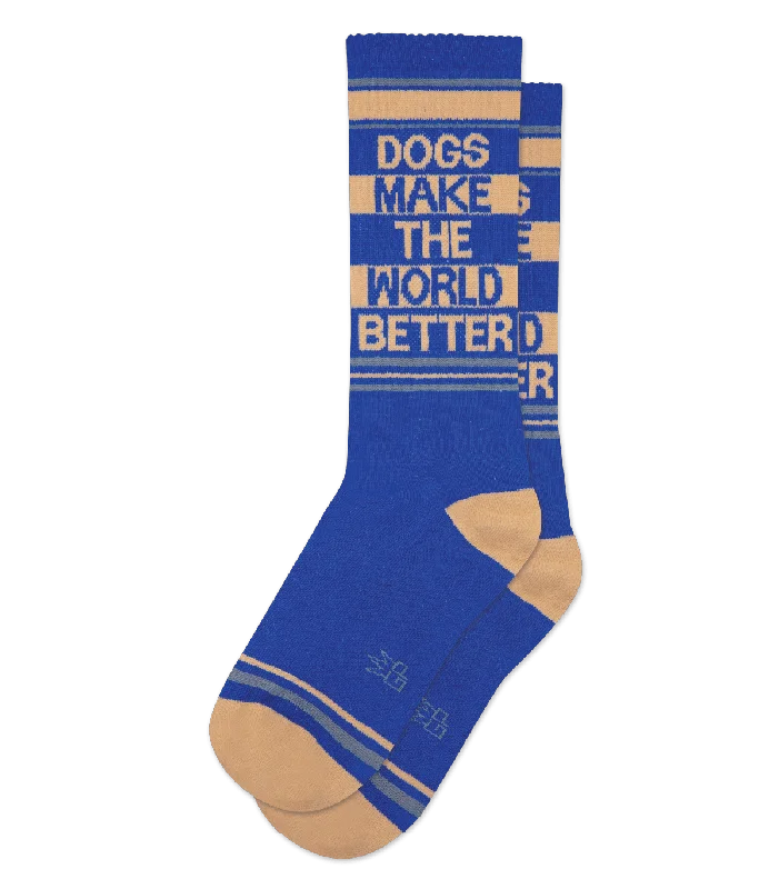 Cushioned fitness socks-Dogs Make the World Better Socks from Gumball Poodle