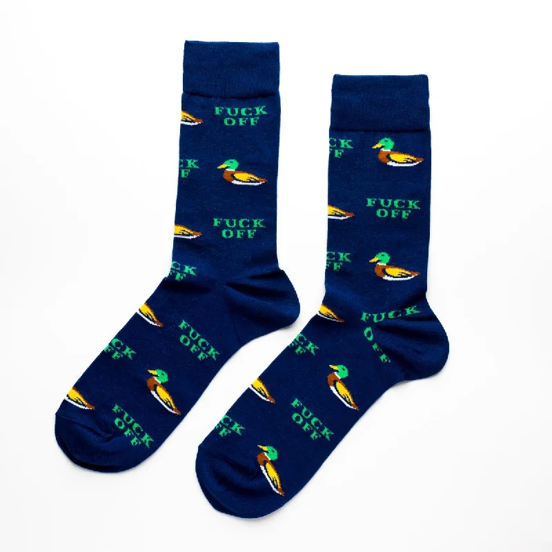 Lightweight striped socks-Duck Off Crew Socks - Large