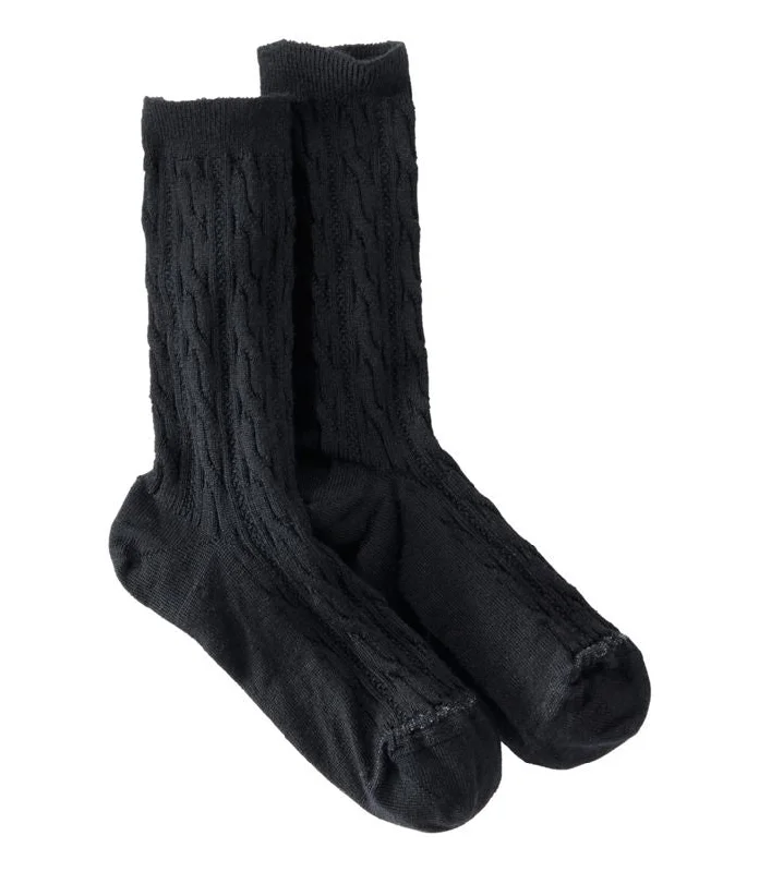 Fuzzy sports socks-Everyday Cable Crew Socks