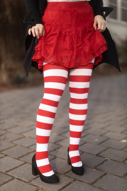 Elegant crew socks-Longer Candy Cane Stripe Extraordinary Socks