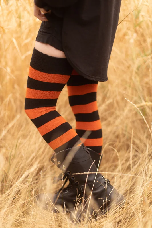 Athletic fuzzy socks-Longer Rugby Stripe Extraordinary Socks