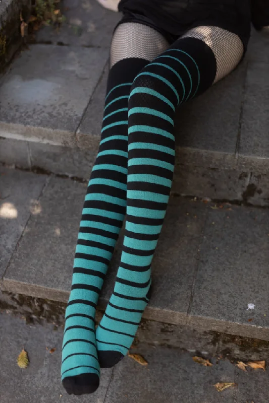 Organic cozy socks-Acrylic Gradient Stripes Extraordinary Thigh High