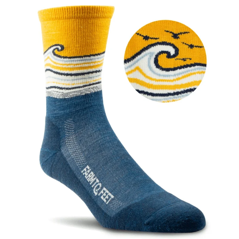 Warm striped crew-Farm to Feet Big Sur Trail Light Cushion 3/4 Crew Socks