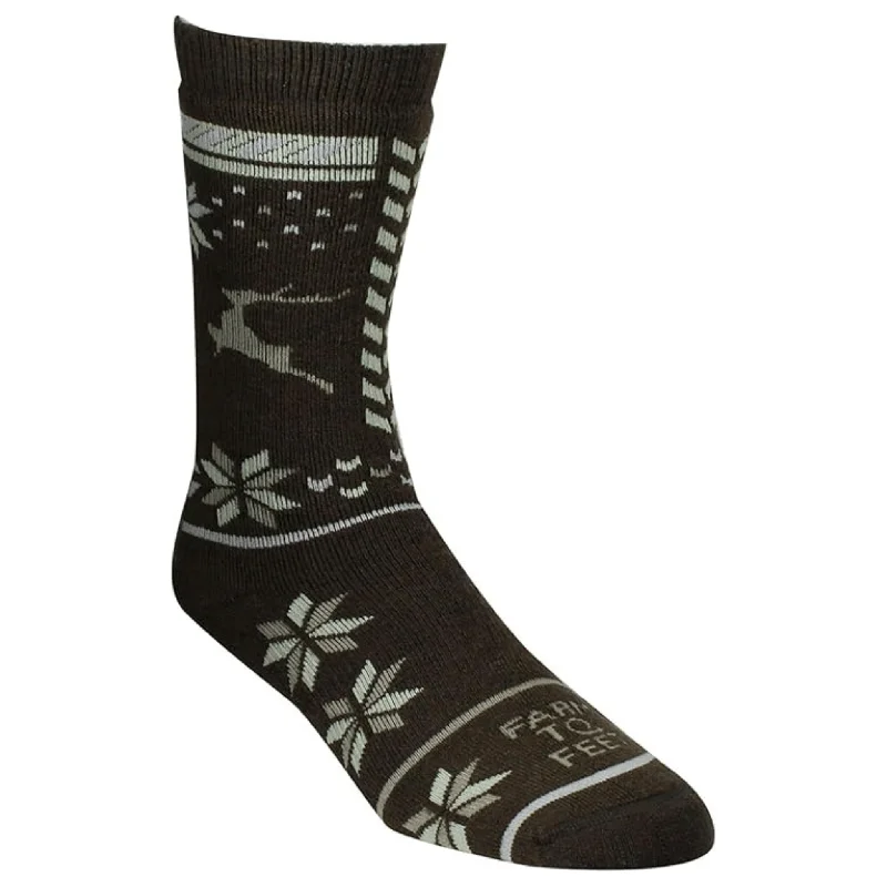 Performance gym crew-Farm to Feet Womens Hampton Snowflake Mismatch Crew Socks