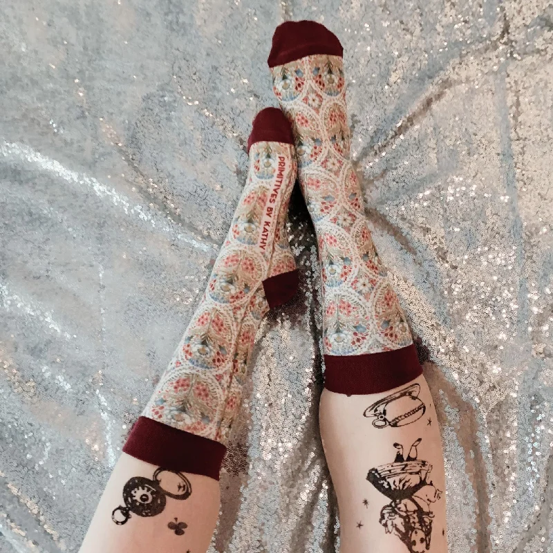 Cozy holiday socks-Colorful Farmhouse Floral Socks | Women‘s Novelty Socks