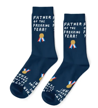 Warm trail socks-Father of the Freakin Year Crew Socks - Large