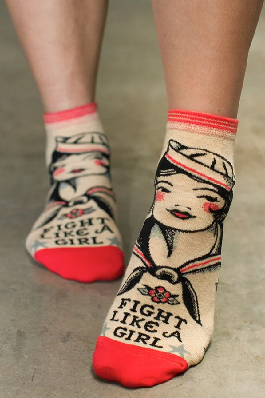 Classic white socks-Fight Like A Girl Anklet