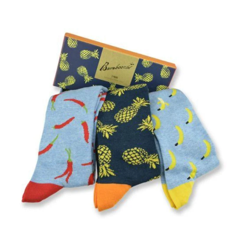 Classic orange socks-Food 3 pair Socks Gift Box