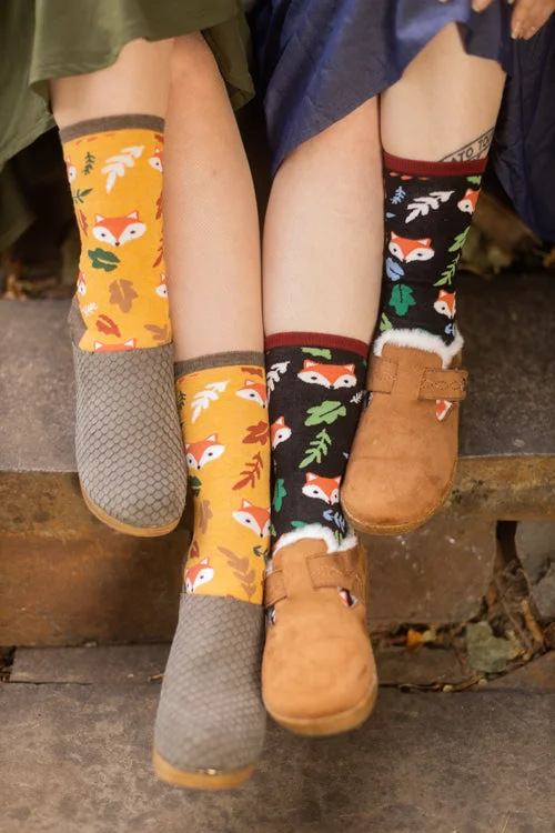 Fun striped socks-Foxy Fall Crew