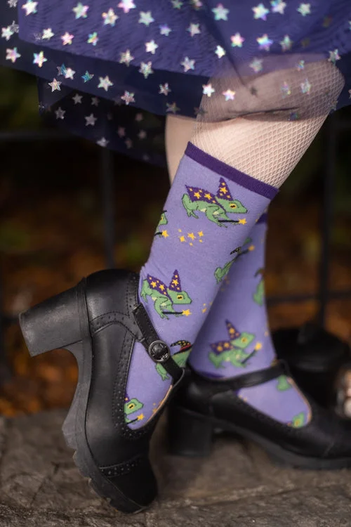 Thin holiday socks-Freaky Frogs Crew