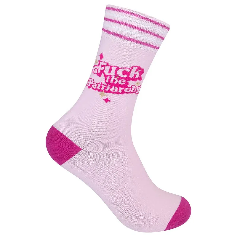 Bright bamboo socks-Fuck The Patriarchy Socks | Retro Feminist Socks in Pink