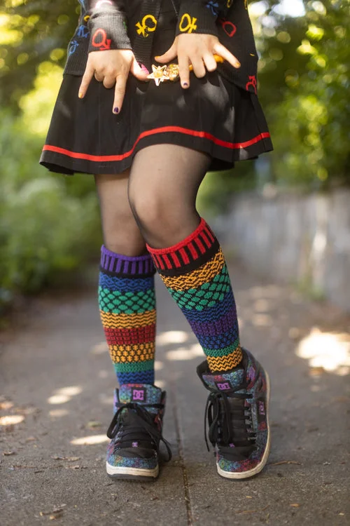 Thin alpaca socks-Gemstone Knee High