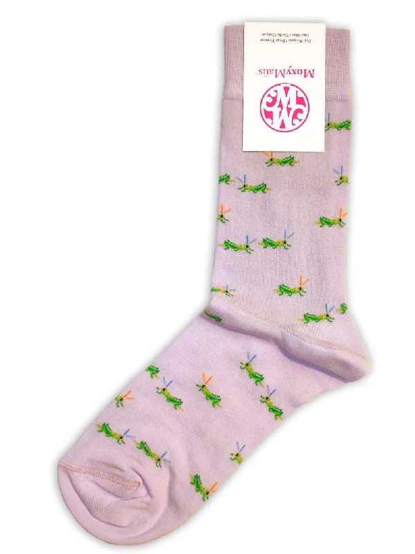 Luxury cotton socks-Grasshoppers (Lavender)