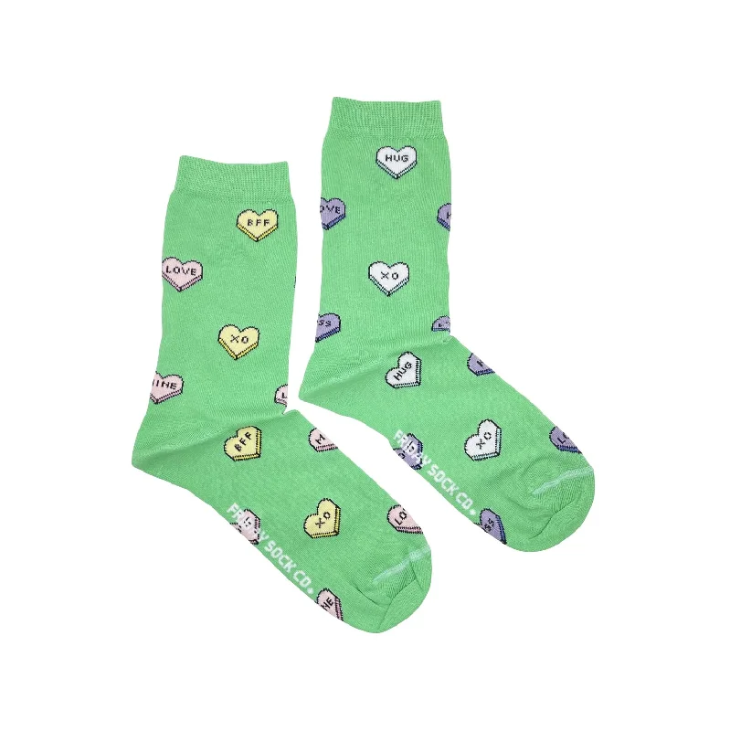 Formal wool socks-Green Candy Hearts Socks