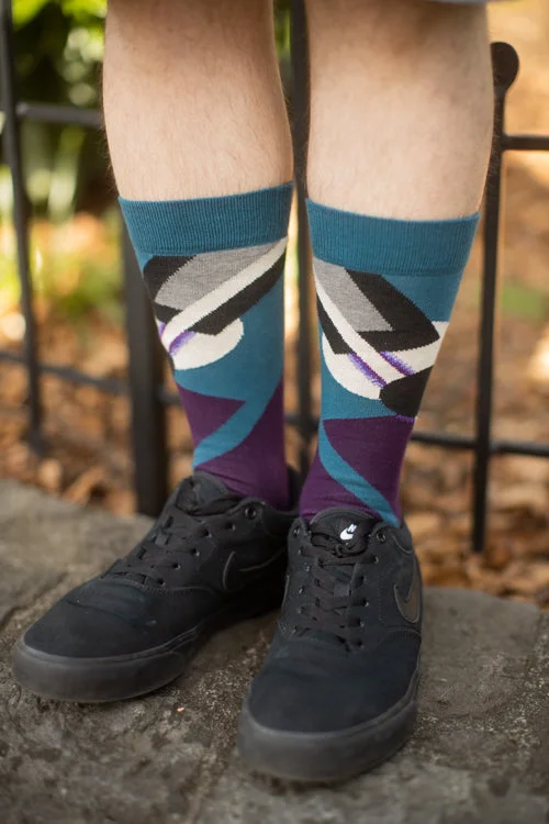 Thin cozy socks-Harmony Abstract Crew