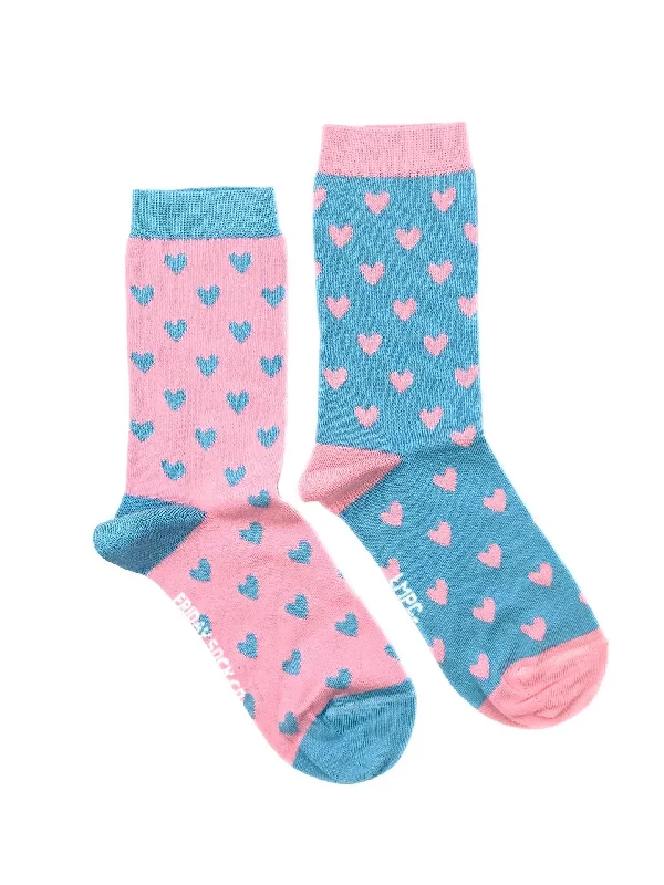 Trendy emoji socks-Hearts Inverted Mismatched Socks