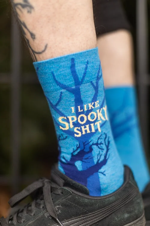 Cute knit socks-I Like Spooky Shit Crew