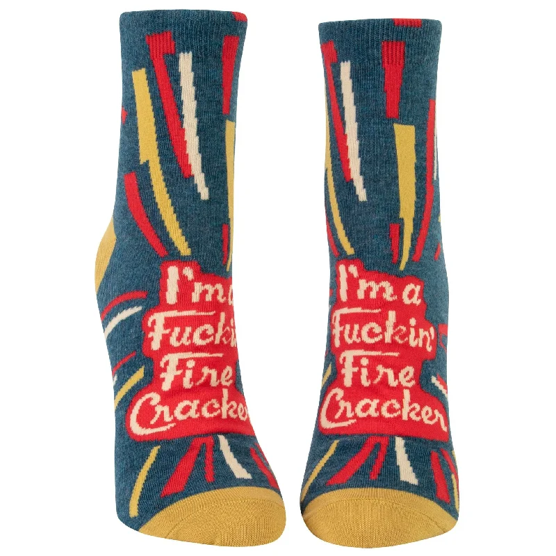 Vintage fuzzy socks-I'm A Fuckin' Firecracker Women's Ankle Socks | BlueQ at GetBullish